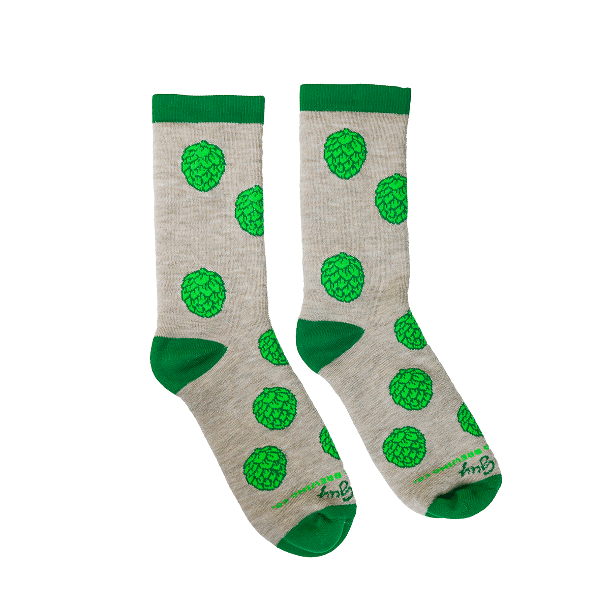 Sierra Nevada Wool Hop Socks side by side to show hop print