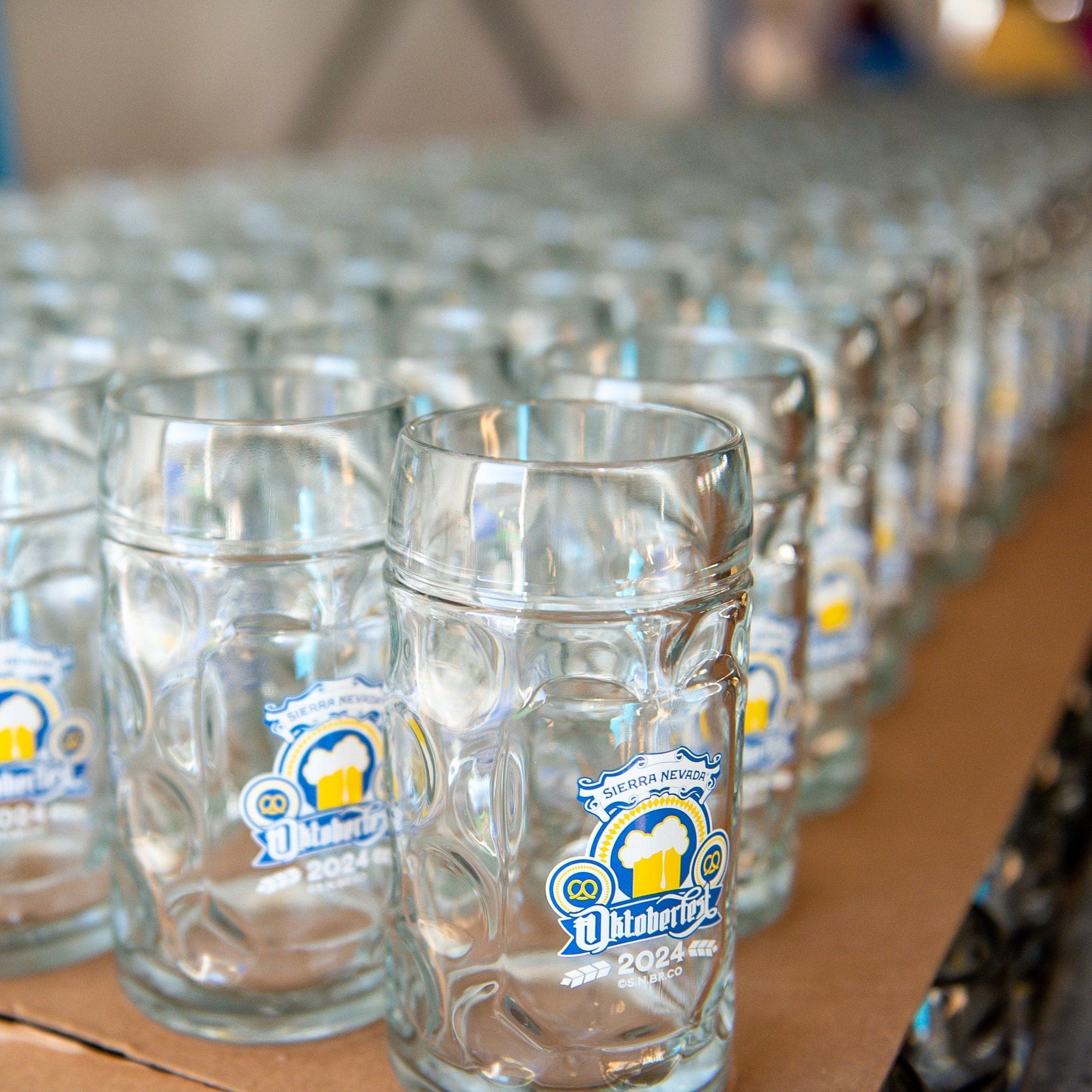 A closeup of the 2024 label on the Sierra Nevada Oktoberfest glass stein